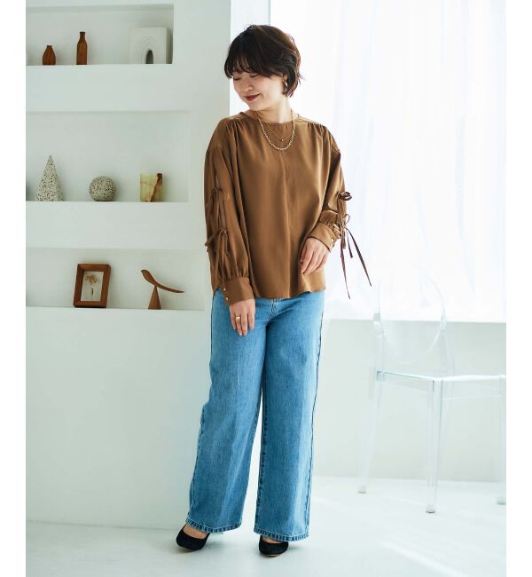 le.coeur blanc「ボリュームスリーブリボンブラウス」|シャツ・ブラウス|