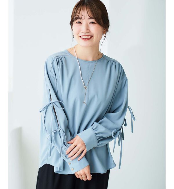 le.coeur blanc「ボリュームスリーブリボンブラウス」|シャツ・ブラウス|