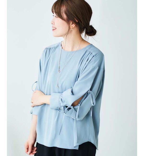le.coeur blanc「ボリュームスリーブリボンブラウス」|シャツ・ブラウス|