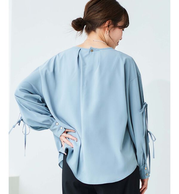 le.coeur blanc「ボリュームスリーブリボンブラウス」|シャツ・ブラウス|