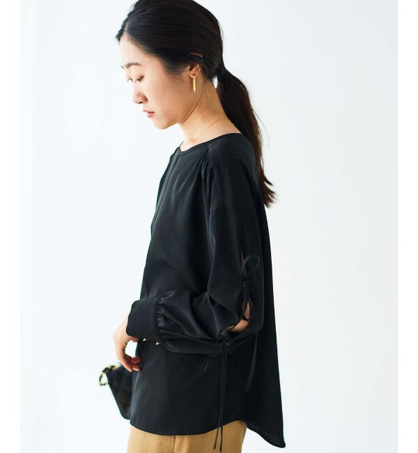 le.coeur blanc「ボリュームスリーブリボンブラウス」|シャツ・ブラウス|