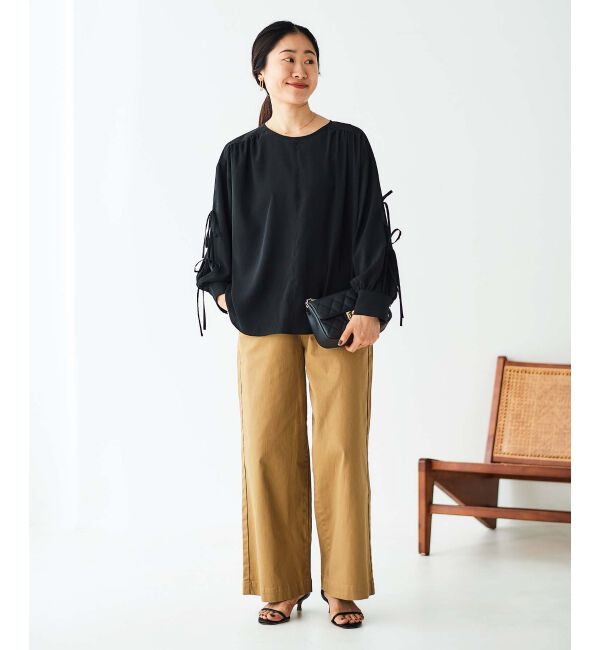 le.coeur blanc「ボリュームスリーブリボンブラウス」|シャツ・ブラウス|