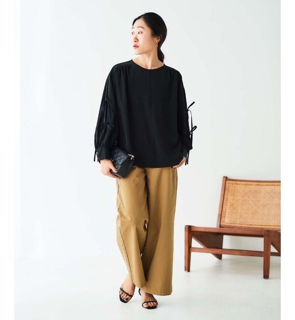 le.coeur blanc「ボリュームスリーブリボンブラウス」|シャツ・ブラウス|