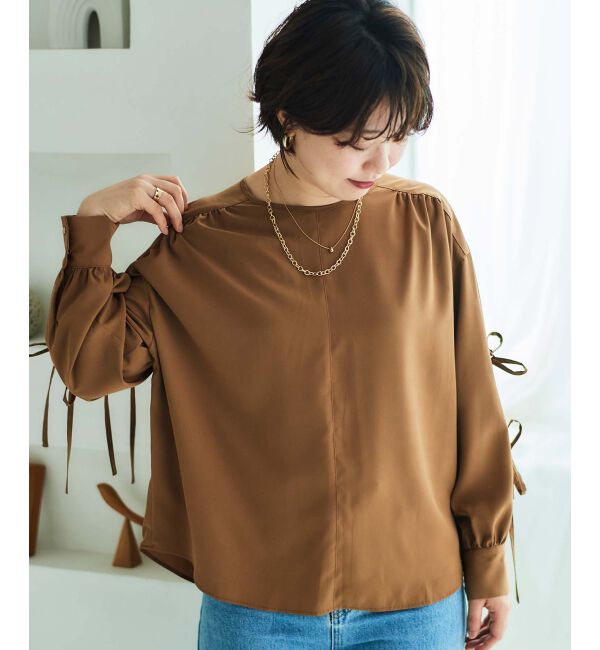 le.coeur blanc「ボリュームスリーブリボンブラウス」|シャツ・ブラウス|