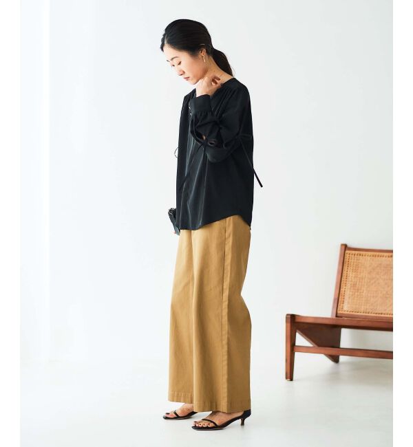 le.coeur blanc「ボリュームスリーブリボンブラウス」|シャツ・ブラウス|