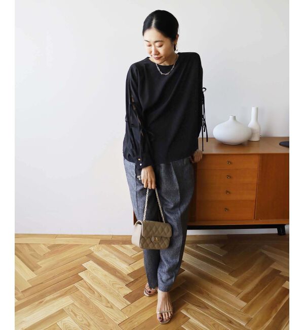 le.coeur blanc「ボリュームスリーブリボンブラウス」|シャツ・ブラウス|