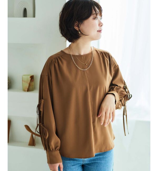 le.coeur blanc「ボリュームスリーブリボンブラウス」|シャツ・ブラウス|