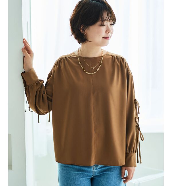 le.coeur blanc「ボリュームスリーブリボンブラウス」|シャツ・ブラウス|