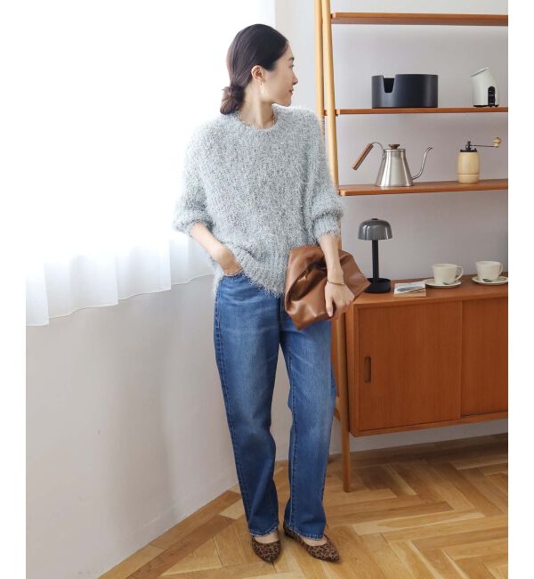 le.coeur blanc「《手洗い可能》ラメフェザーバックスリットニット」|ニット・セーター|