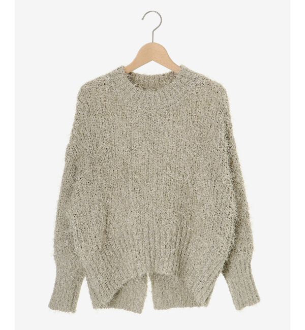 le.coeur blanc「《手洗い可能》ラメフェザーバックスリットニット」|ニット・セーター|