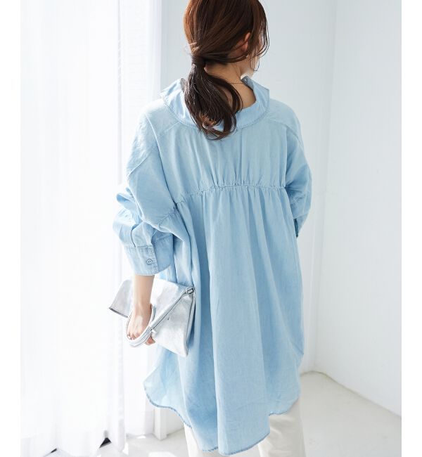 le.coeur blanc「《WEB限定アイテム》バックデザインオーバーデニムシャツ」|シャツ・ブラウス|