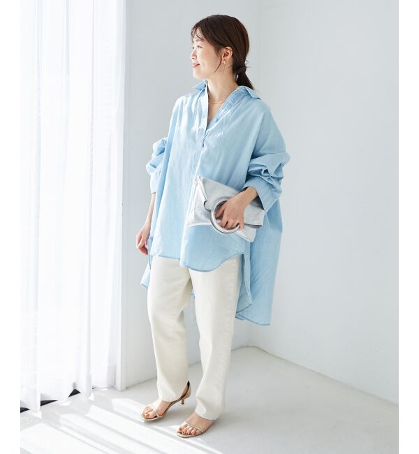 le.coeur blanc「《WEB限定アイテム》バックデザインオーバーデニムシャツ」|シャツ・ブラウス|