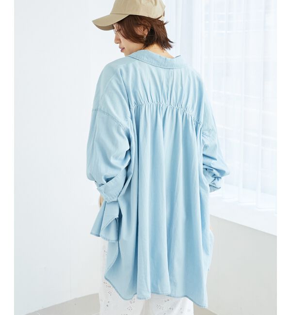 le.coeur blanc「《WEB限定アイテム》バックデザインオーバーデニムシャツ」|シャツ・ブラウス|