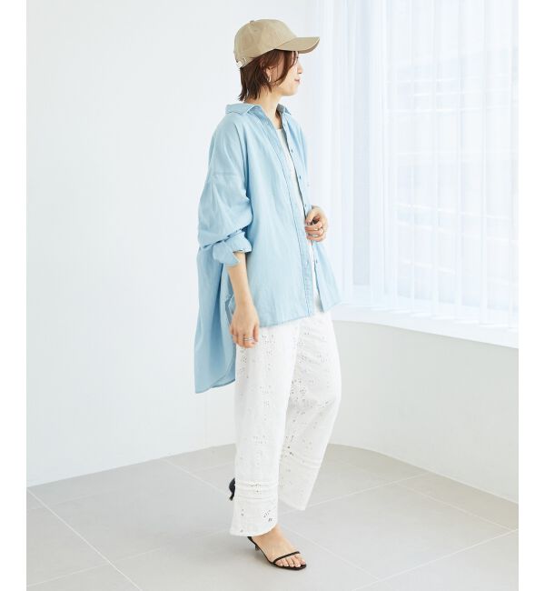 le.coeur blanc「《WEB限定アイテム》バックデザインオーバーデニムシャツ」|シャツ・ブラウス|