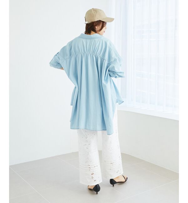 le.coeur blanc「《WEB限定アイテム》バックデザインオーバーデニムシャツ」|シャツ・ブラウス|