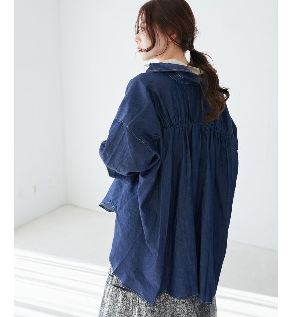 le.coeur blanc「《WEB限定アイテム》バックデザインオーバーデニムシャツ」|シャツ・ブラウス|