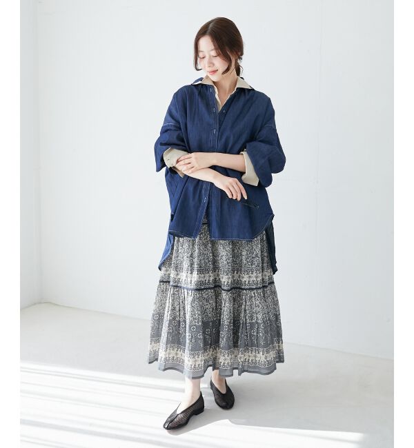 le.coeur blanc「《WEB限定アイテム》バックデザインオーバーデニムシャツ」|シャツ・ブラウス|