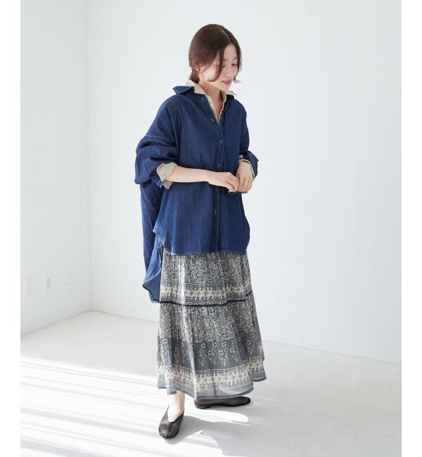 le.coeur blanc「《WEB限定アイテム》バックデザインオーバーデニムシャツ」|シャツ・ブラウス|