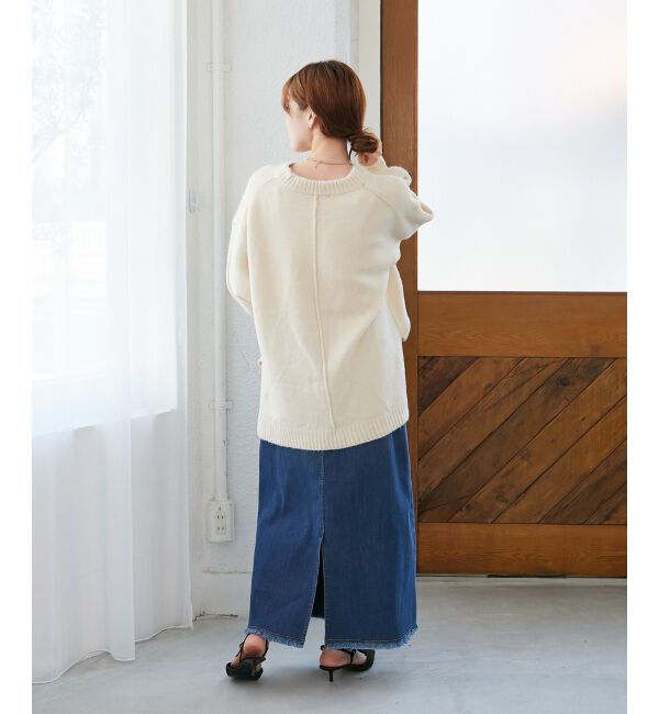  「《WEB限定アイテム》ワイドシルエットクルーネックプルオーバー」|ニット・セーター|