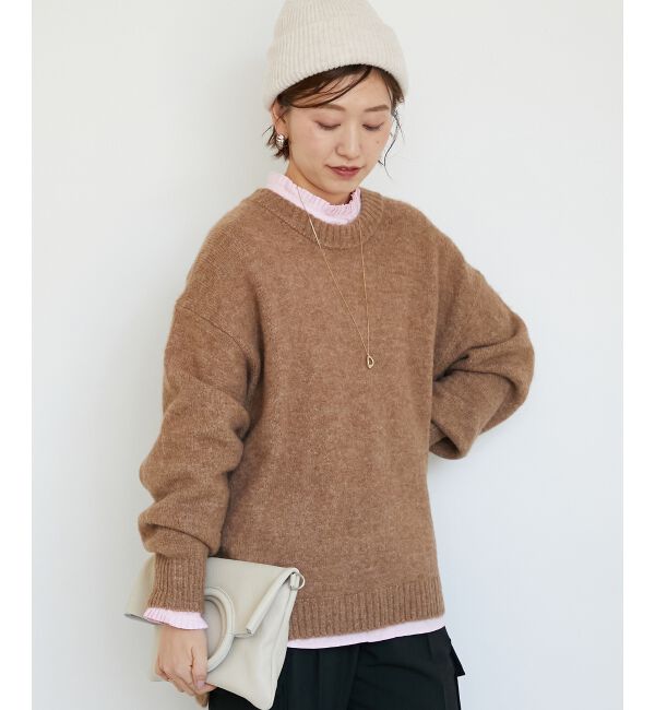  「《WEB限定アイテム》ワイドシルエットクルーネックプルオーバー」|ニット・セーター|
