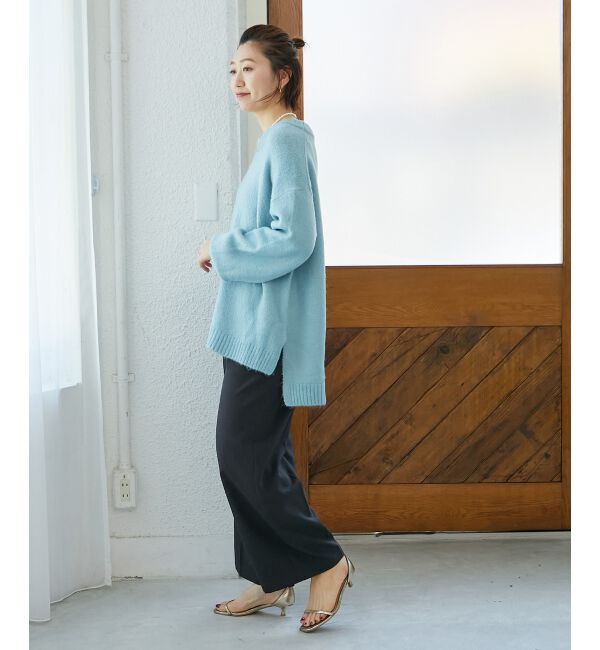  「《WEB限定アイテム》ワイドシルエットクルーネックプルオーバー」|ニット・セーター|