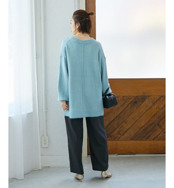  「《WEB限定アイテム》ワイドシルエットクルーネックプルオーバー」|ニット・セーター|