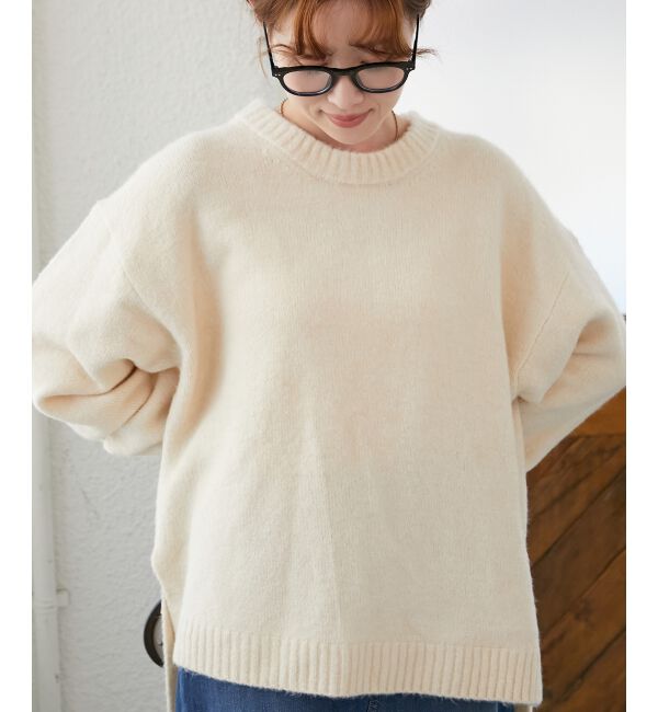  「《WEB限定アイテム》ワイドシルエットクルーネックプルオーバー」|ニット・セーター|
