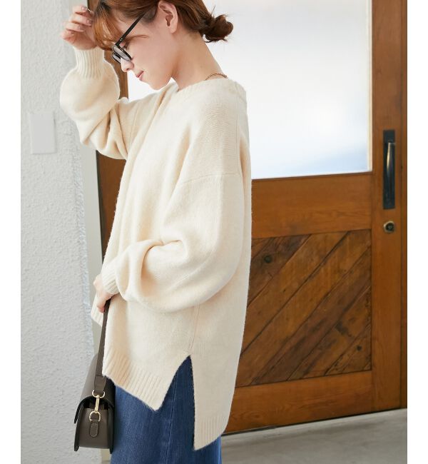  「《WEB限定アイテム》ワイドシルエットクルーネックプルオーバー」|ニット・セーター|