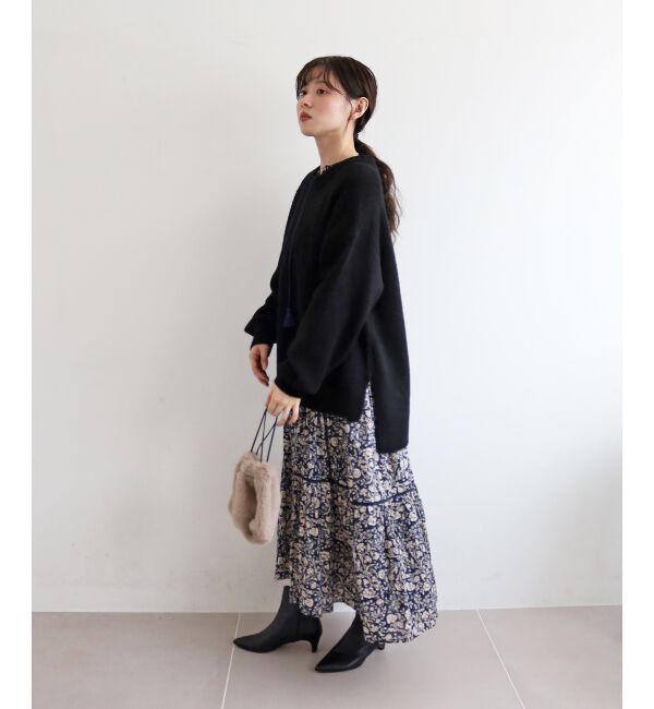  「《WEB限定アイテム》ワイドシルエットクルーネックプルオーバー」|ニット・セーター|