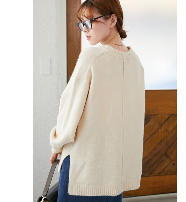  「《WEB限定アイテム》ワイドシルエットクルーネックプルオーバー」|ニット・セーター|