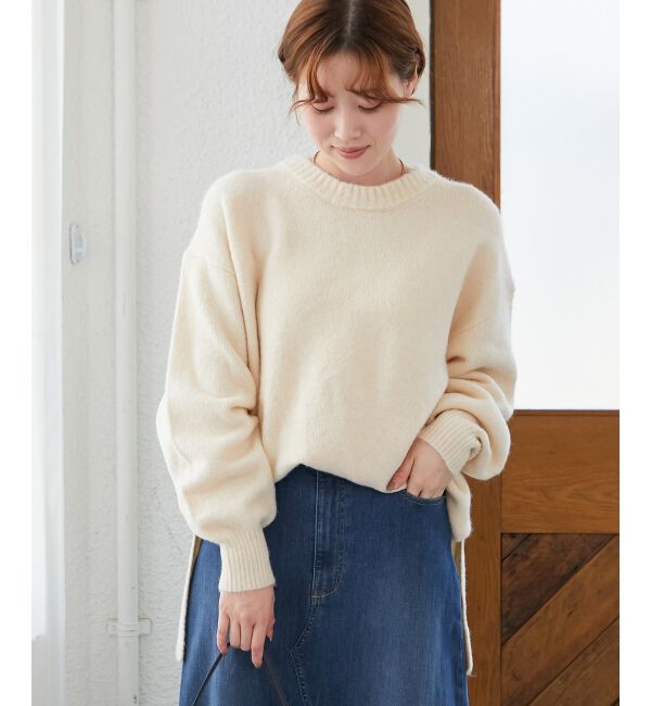  「《WEB限定アイテム》ワイドシルエットクルーネックプルオーバー」|ニット・セーター|