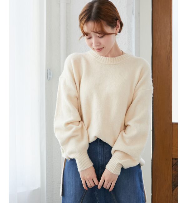  「《WEB限定アイテム》ワイドシルエットクルーネックプルオーバー」|ニット・セーター|