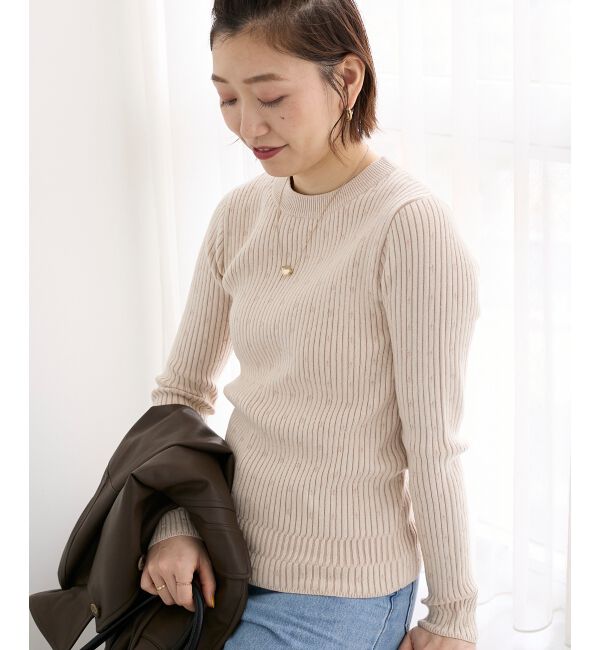  「《WEB限定アイテム》アイレットクルーリブニット」|ニット・セーター|