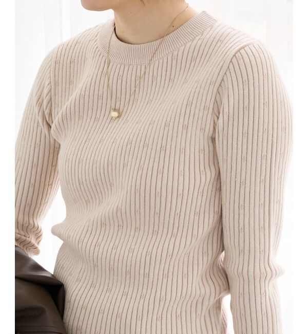  「《WEB限定アイテム》アイレットクルーリブニット」|ニット・セーター|