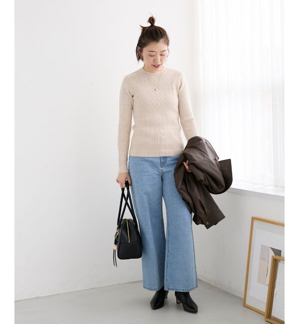  「《WEB限定アイテム》アイレットクルーリブニット」|ニット・セーター|