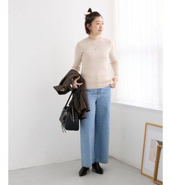  「《WEB限定アイテム》アイレットクルーリブニット」|ニット・セーター|