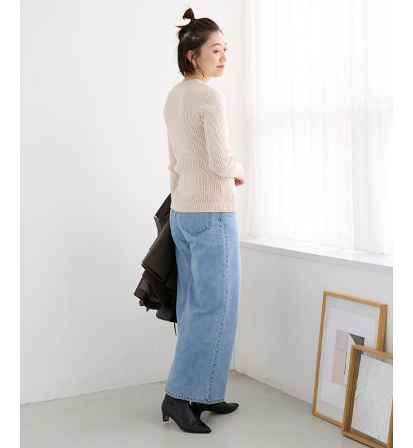  「《WEB限定アイテム》アイレットクルーリブニット」|ニット・セーター|