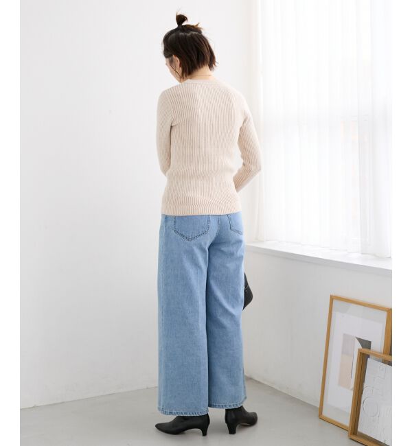  「《WEB限定アイテム》アイレットクルーリブニット」|ニット・セーター|