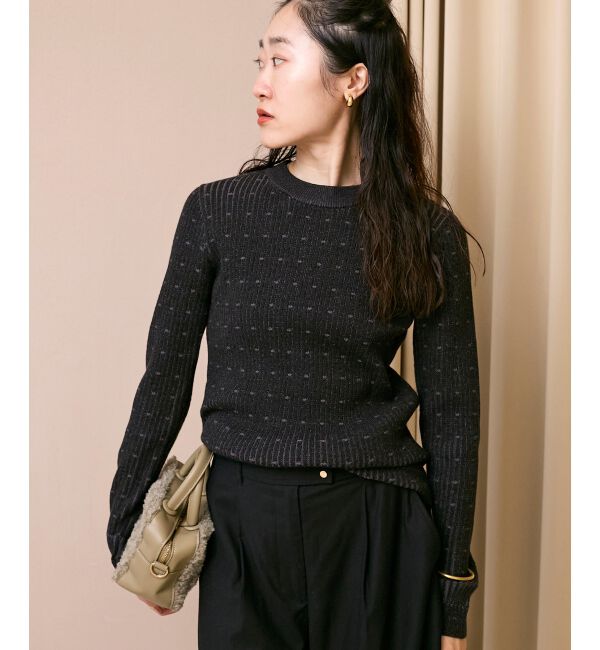  「《WEB限定アイテム》アイレットクルーリブニット」|ニット・セーター|