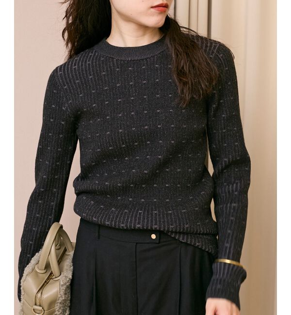  「《WEB限定アイテム》アイレットクルーリブニット」|ニット・セーター|