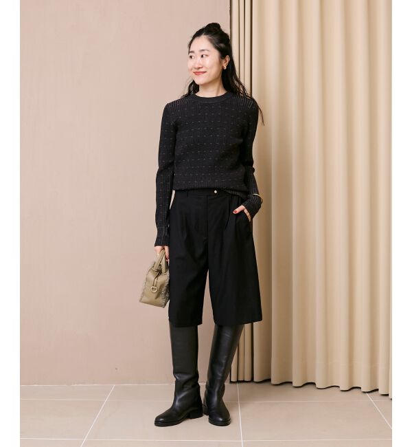  「《WEB限定アイテム》アイレットクルーリブニット」|ニット・セーター|