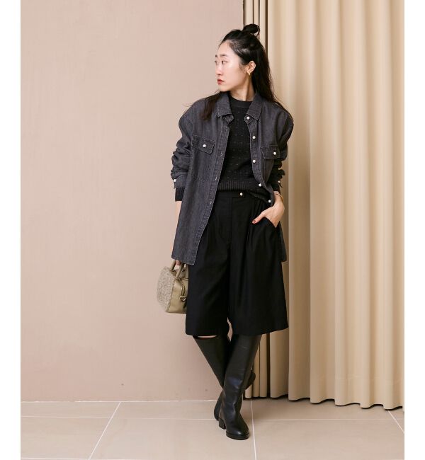  「《WEB限定アイテム》アイレットクルーリブニット」|ニット・セーター|