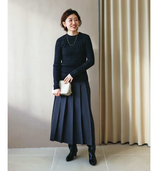  「《WEB限定アイテム》アイレットクルーリブニット」|ニット・セーター|