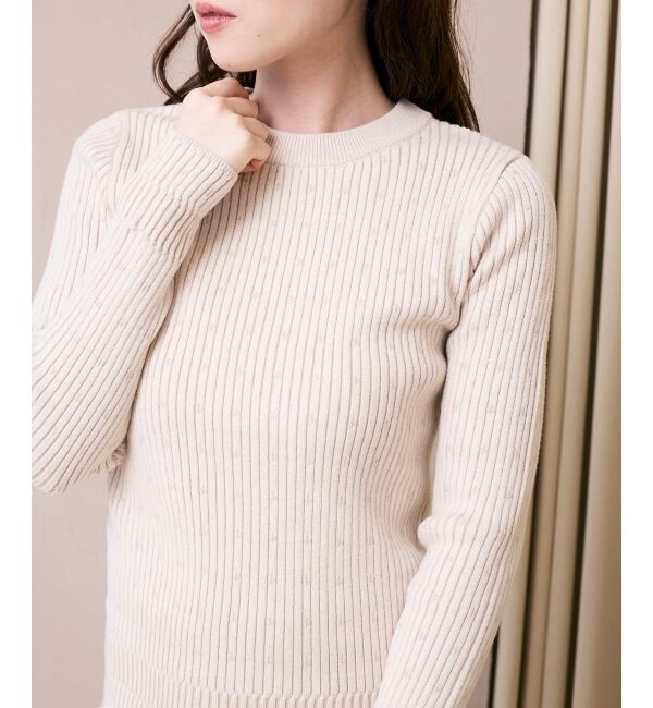  「《WEB限定アイテム》アイレットクルーリブニット」|ニット・セーター|