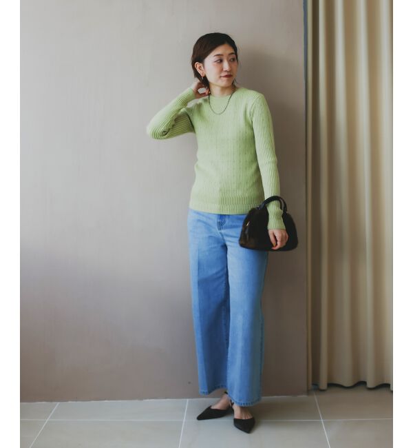  「《WEB限定アイテム》アイレットクルーリブニット」|ニット・セーター|