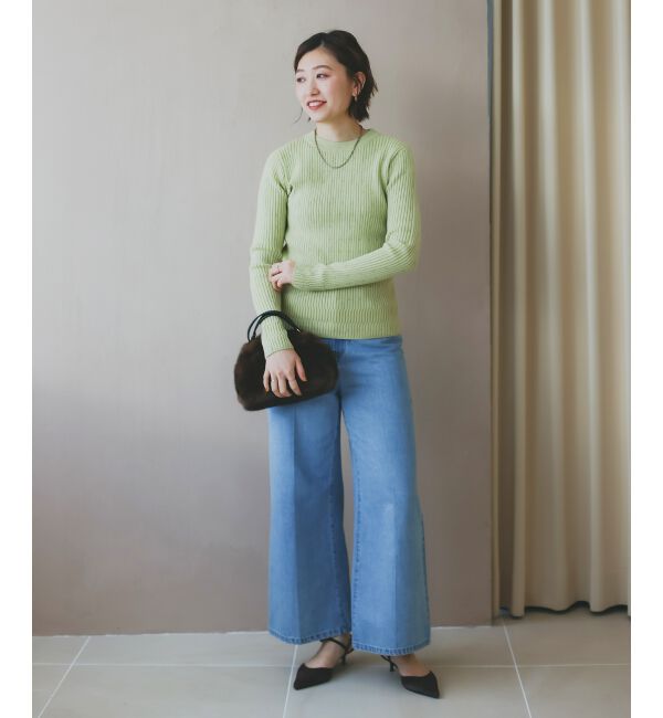  「《WEB限定アイテム》アイレットクルーリブニット」|ニット・セーター|