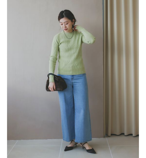  「《WEB限定アイテム》アイレットクルーリブニット」|ニット・セーター|