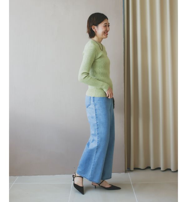  「《WEB限定アイテム》アイレットクルーリブニット」|ニット・セーター|