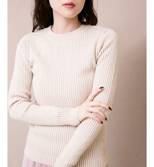  「《WEB限定アイテム》アイレットクルーリブニット」|ニット・セーター|