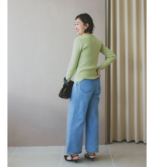  「《WEB限定アイテム》アイレットクルーリブニット」|ニット・セーター|